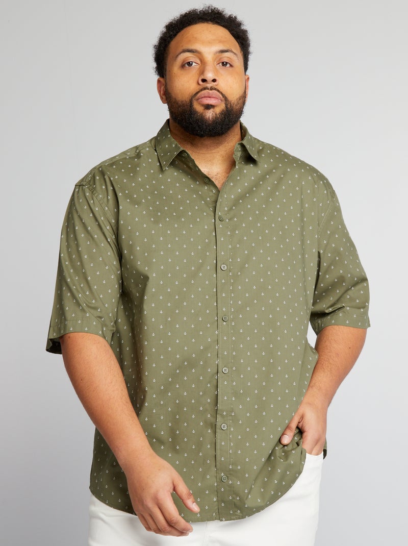 Camisa de manga corta 'palmeras' KAKI - Kiabi