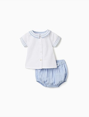 Camisa de manga corta + pantalón corto de algodón