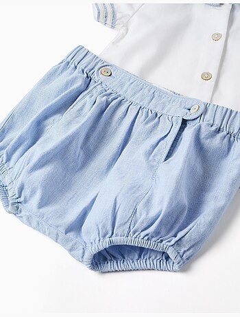 Camisa de manga corta + pantalón corto de algodón