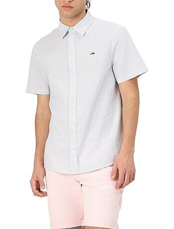 Camisa de rayas para hombre Tommy Hilfiger Linen Blend