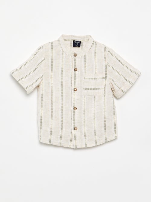 Camisa de manga corta rayada - Kiabi