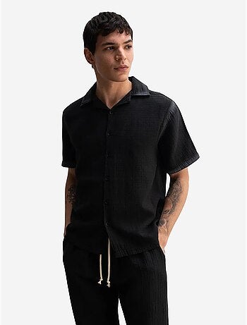 Camisa de manga corta texturizada de algodón giesto