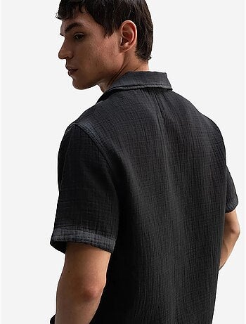 Camisa de manga corta texturizada de algodón giesto