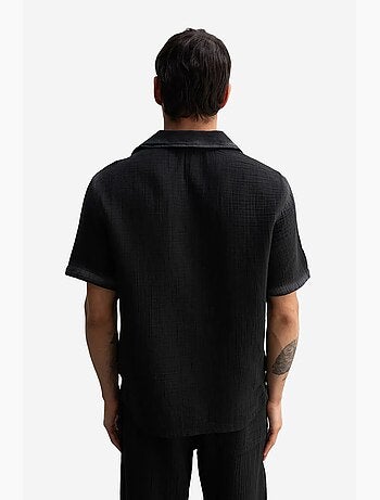 Camisa de manga corta texturizada de algodón giesto