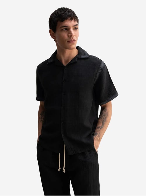Camisa de manga corta texturizada de algodón giesto - Kiabi Camisa de manga corta texturizada de algodón giesto - Kiabi