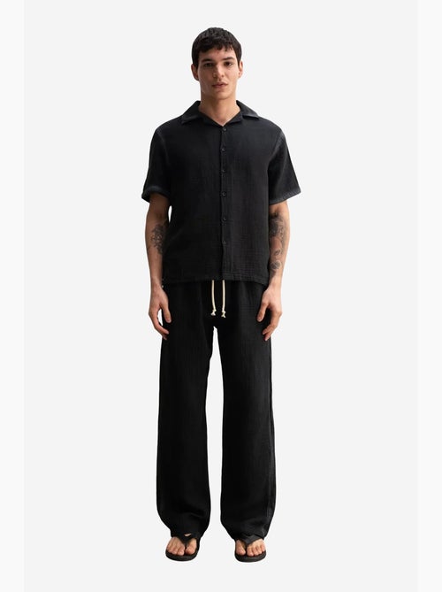 Camisa de manga corta texturizada de algodón giesto - Kiabi Camisa de manga corta texturizada de algodón giesto - Kiabi