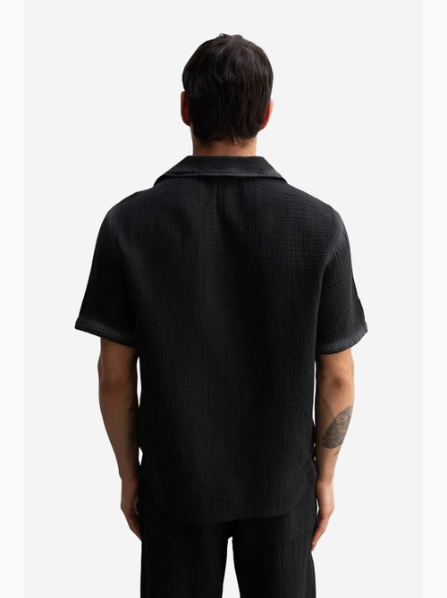 Camisa de manga corta texturizada de algodón giesto - Kiabi Camisa de manga corta texturizada de algodón giesto - Kiabi