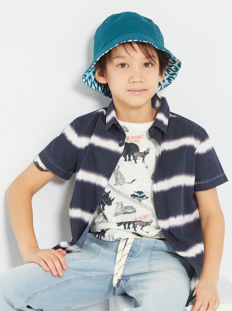 Camisa de manga corta 'tie-and-dye' AZUL - Kiabi