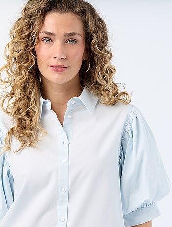 Camisa de manga corta tipo globo