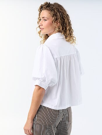 Camisa de manga corta tipo globo