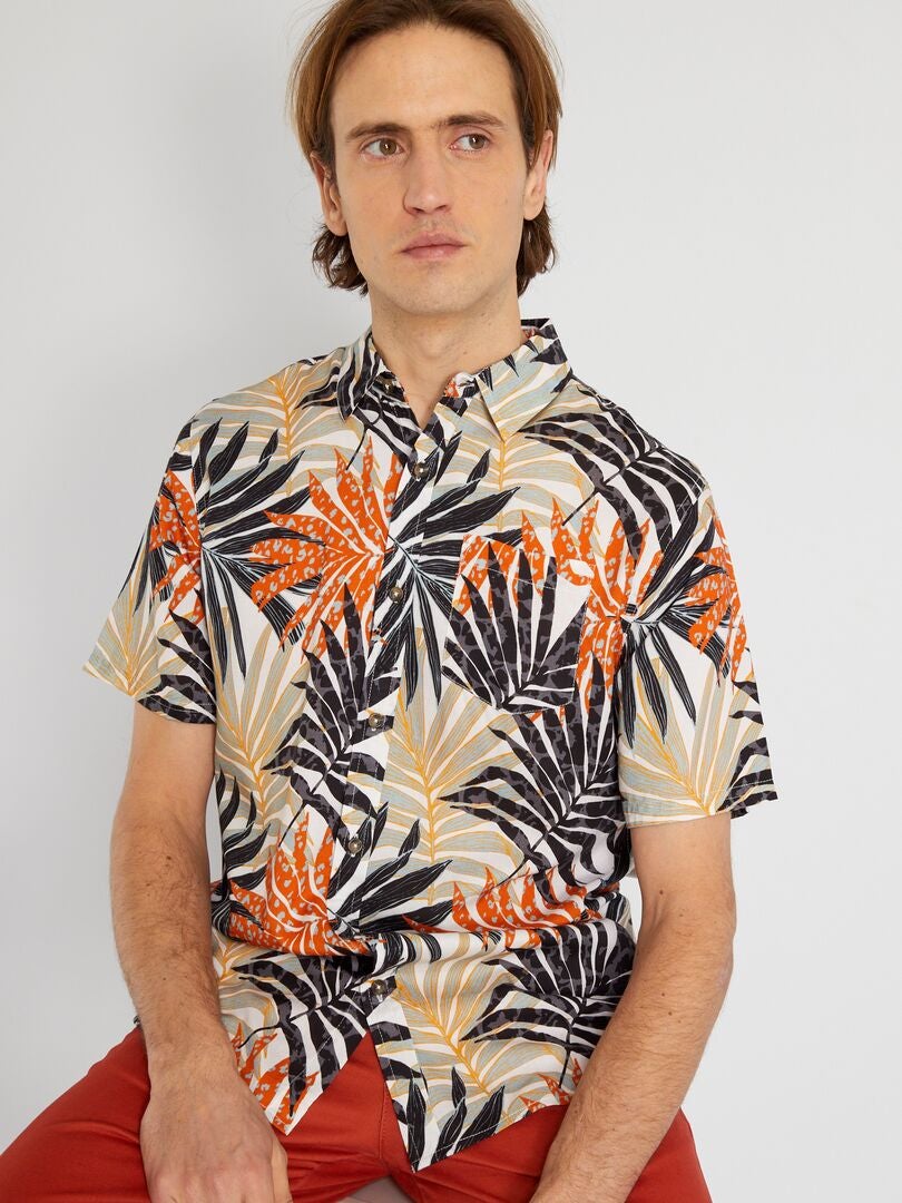 Camisa de manga corta 'tropical' ROJO - Kiabi