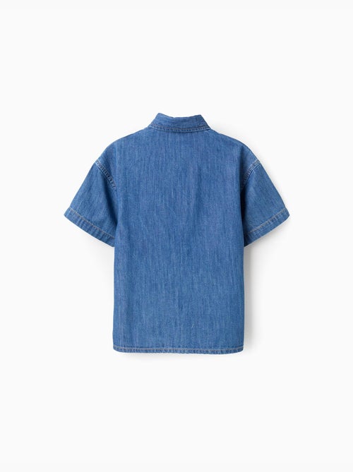 Camisa de manga corta vaquera con bolsillo - Kiabi