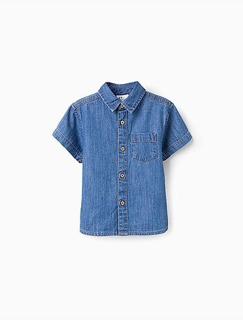 Camisa de manga corta vaquera con bolsillo