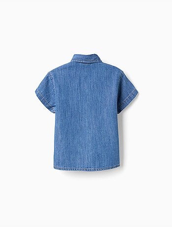 Camisa de manga corta vaquera con bolsillo