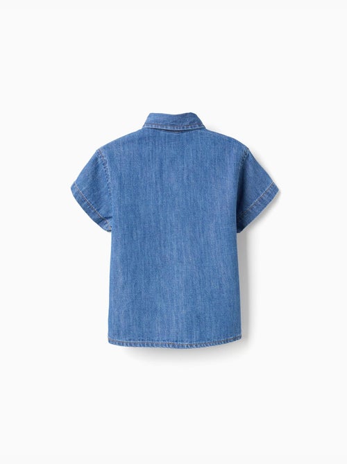Camisa de manga corta vaquera con bolsillo - Kiabi