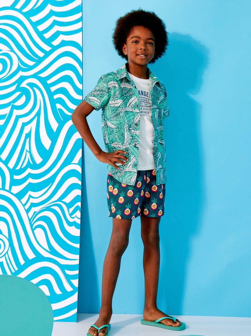 Camisa de manga corta VERDE - Kiabi