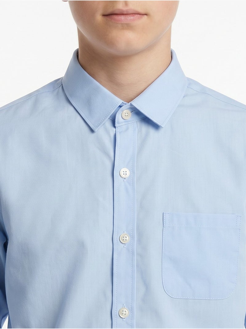 Camisa de manga larga - Yves Enzo Azul claro - Kiabi
