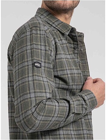 Camisa de manga larga a cuadros de puro algodón franela TADUMIR