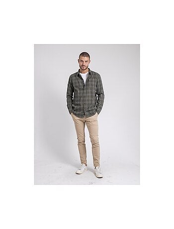 Camisa de manga larga a cuadros de puro algodón franela TADUMIR