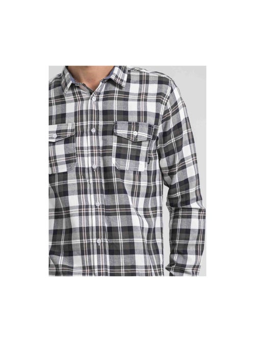 Camisa de manga larga a cuadros de puro algodón franela TELIMAX - Kiabi Camisa de manga larga a cuadros de puro algodón franela TELIMAX - Kiabi
