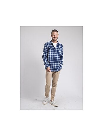 Camisa de manga larga a cuadros de puro algodón franela TOLFOX