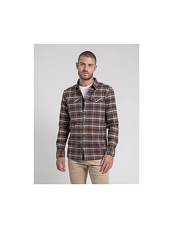 Camisa de manga larga a cuadros de puro algodón franela TOLTIVIO