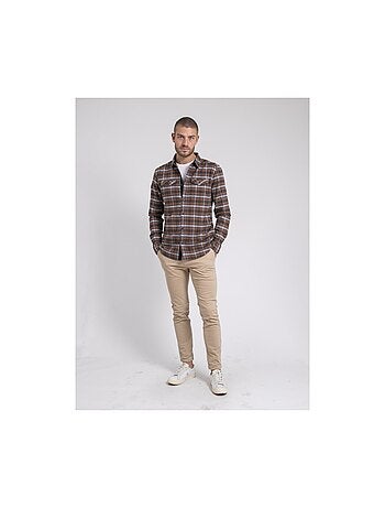 Camisa de manga larga a cuadros de puro algodón franela TOLTIVIO