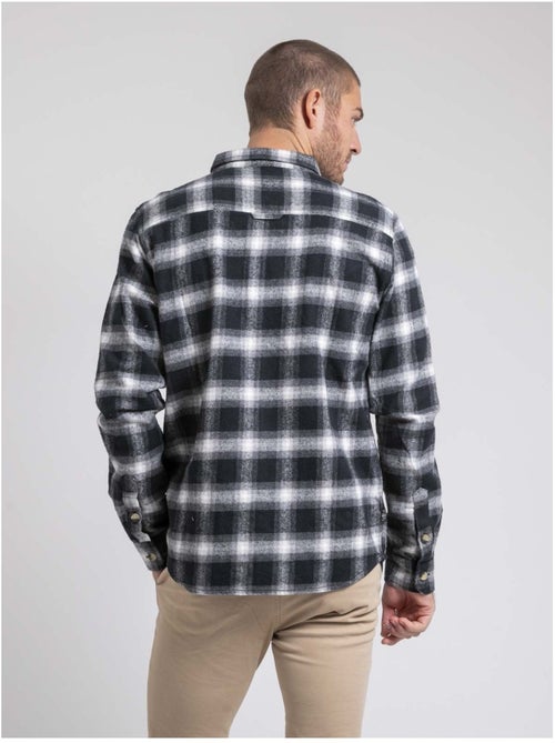 Camisa de manga larga a cuadros de puro algodón TARIPARC - Kiabi Camisa de manga larga a cuadros de puro algodón TARIPARC - Kiabi
