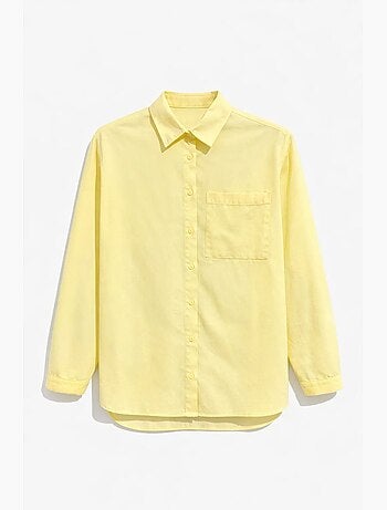 Camisa de manga larga abotonada con bolsillo mixray