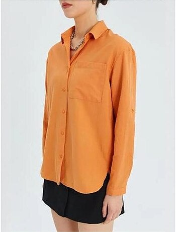 Camisa de manga larga abotonada con bolsillo mixray