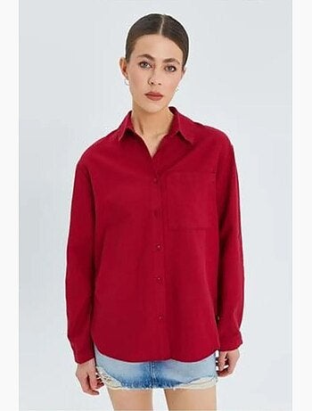 Camisa de manga larga abotonada con bolsillo mixray
