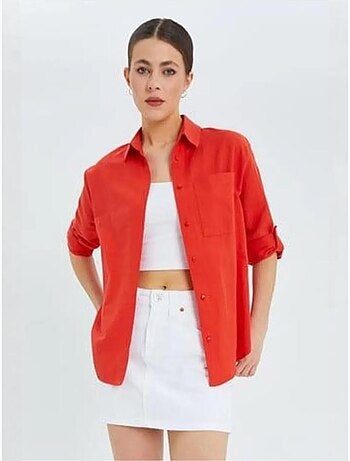 Camisa de manga larga abotonada con bolsillo mixray