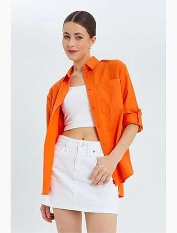 Camisa de manga larga abotonada con bolsillo mixray