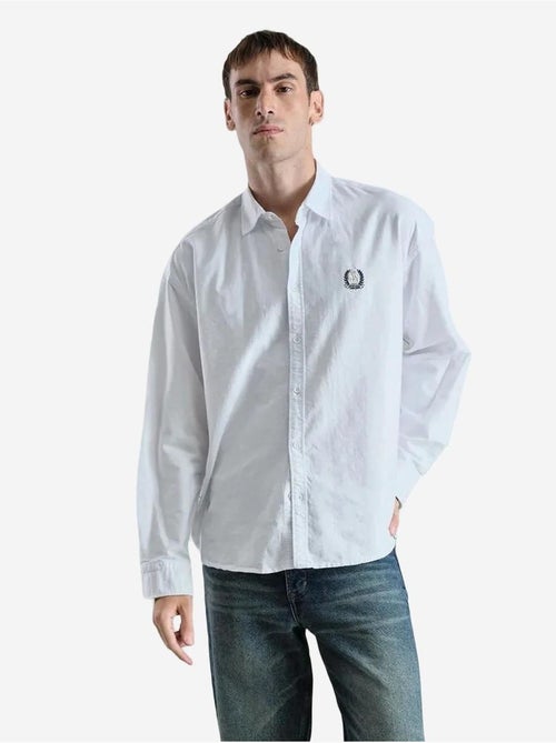 Camisa de manga larga abotonada con bordado giesto - Kiabi Camisa de manga larga abotonada con bordado giesto - Kiabi