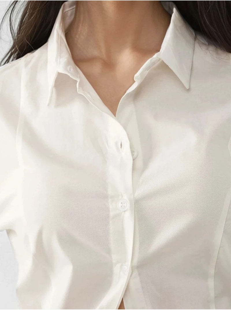 Camisa de manga larga ajustada hiccup Crema - Kiabi