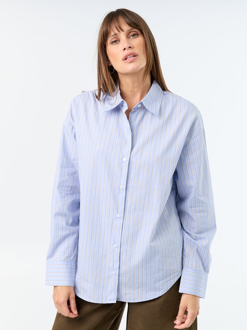 Camisa de manga larga Azul - Kiabi