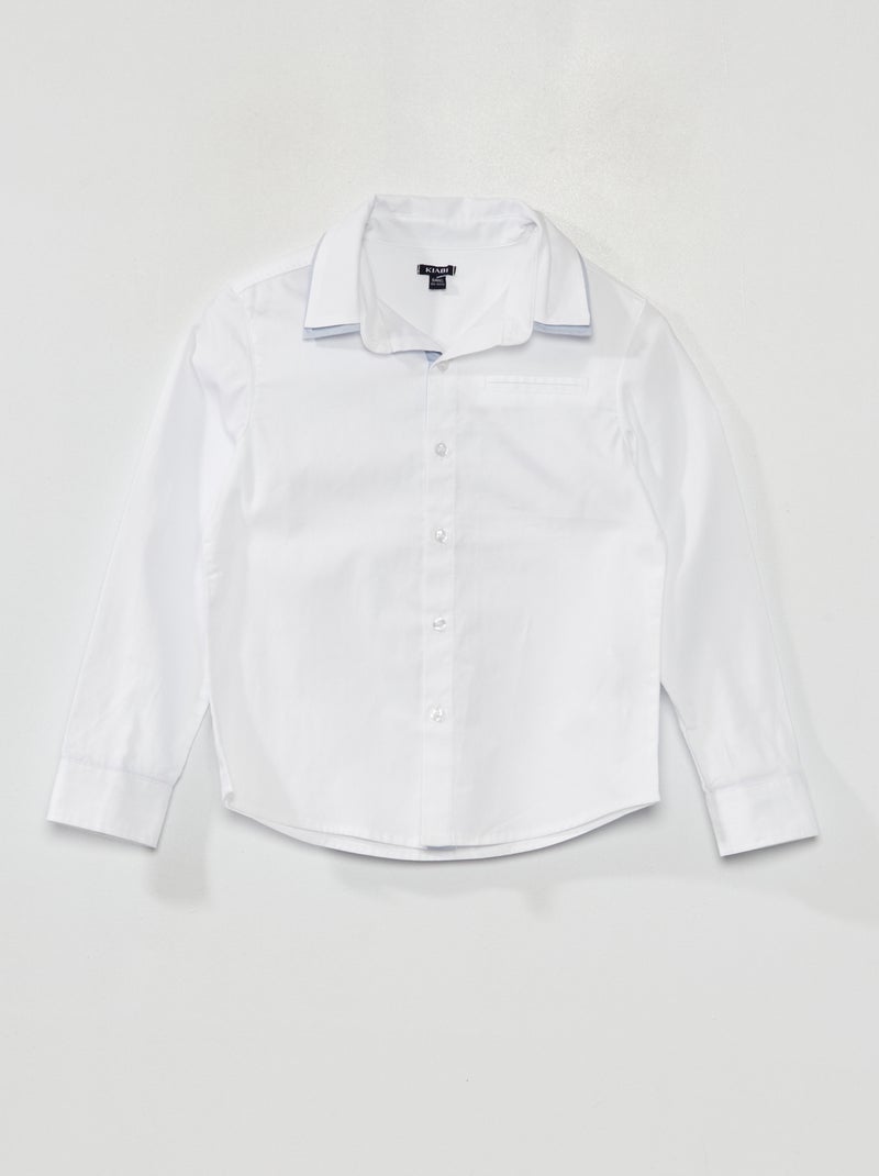 Camisa de manga larga Blanco - Kiabi