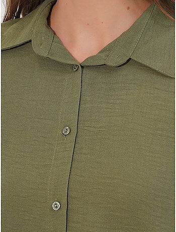 Camisa de manga larga bordada con cierre de botones bdart