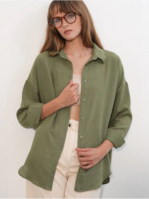 Camisa de manga larga bordada con cierre de botones bdart - Kiabi