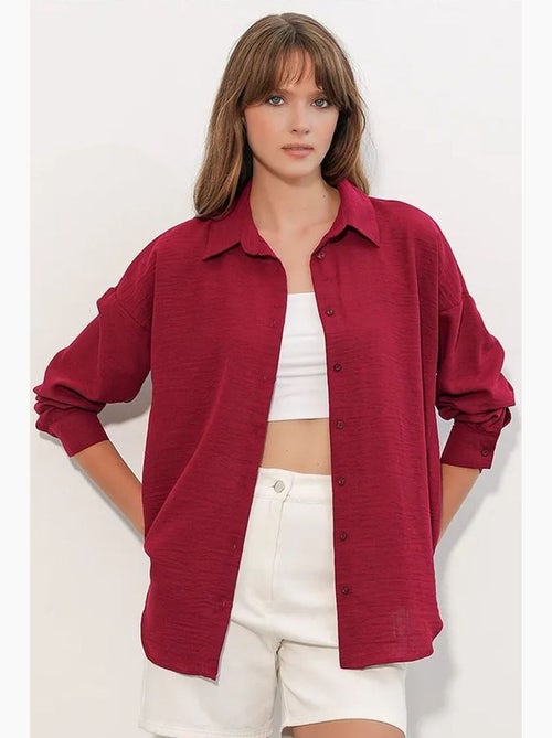 Camisa de manga larga bordada con cierre de botones bdart - Kiabi