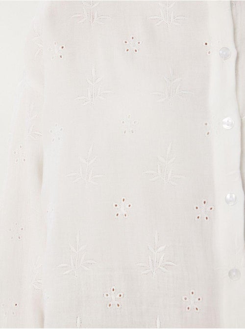 Camisa de manga larga con bordado texturizado y cierre de botones istanbul - Kiabi Camisa de manga larga con bordado texturizado y cierre de botones istanbul - Kiabi