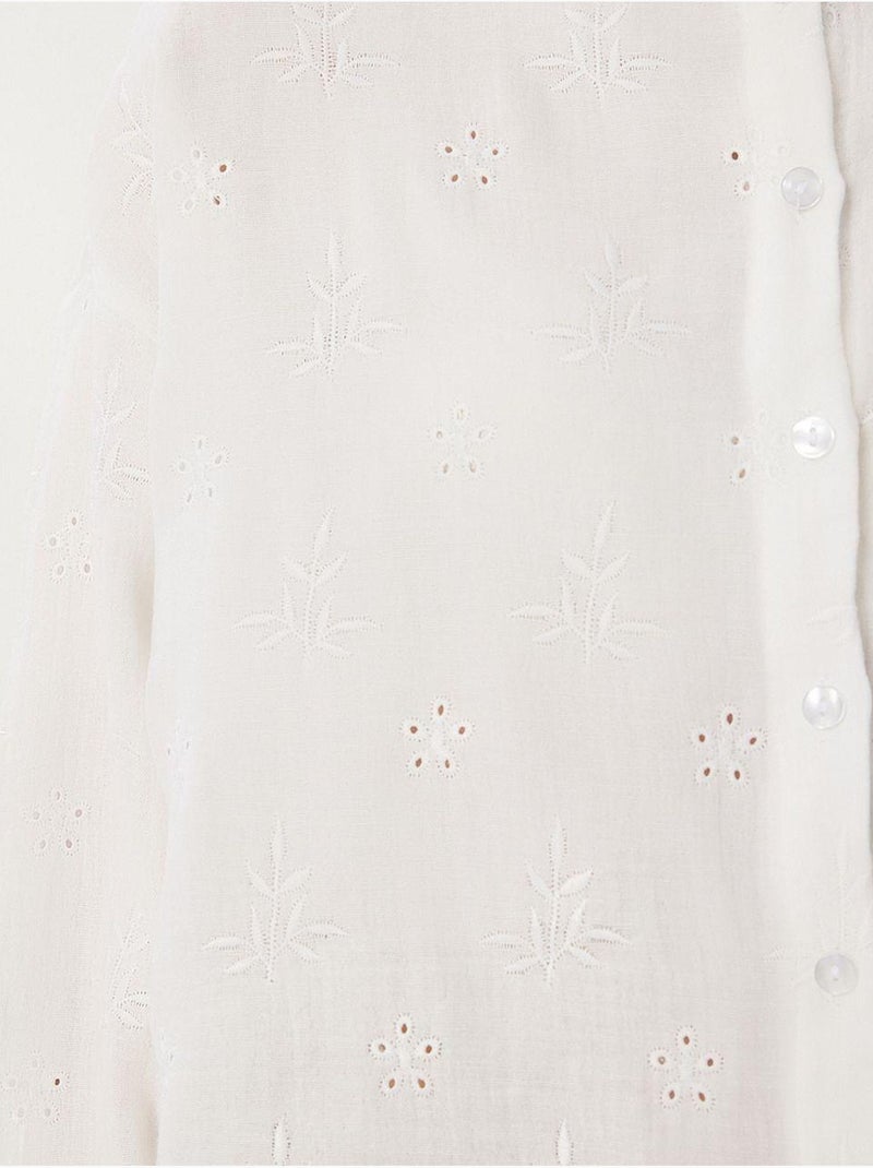 Camisa de manga larga con bordado texturizado y cierre de botones istanbul Marfil - Kiabi
