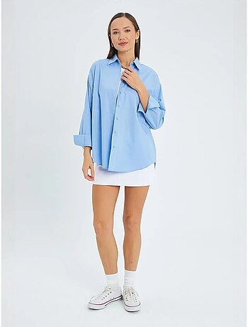 Camisa de manga larga con botones de algodón mixray