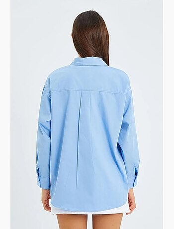 Camisa de manga larga con botones de algodón mixray