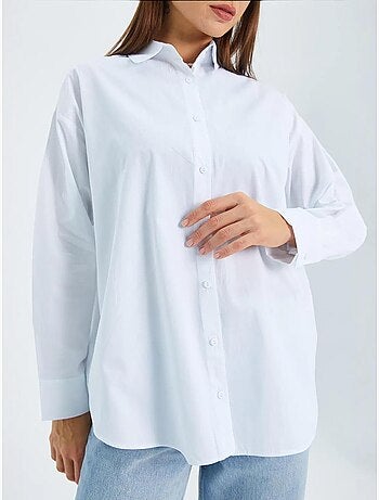 Camisa de manga larga con botones de algodón mixray