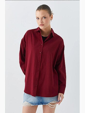 Camisa de manga larga con botones de algodón mixray