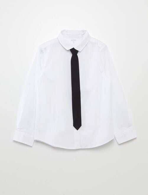 Camisa de manga larga con corbata - Kiabi