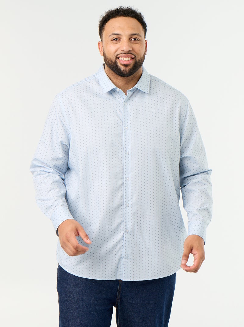 Camisa de manga larga con estampado Azul - Kiabi