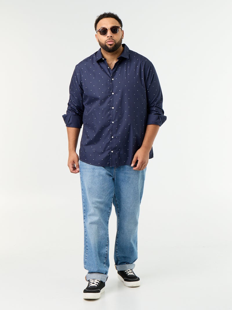Camisa de manga larga con estampado Azul - Kiabi