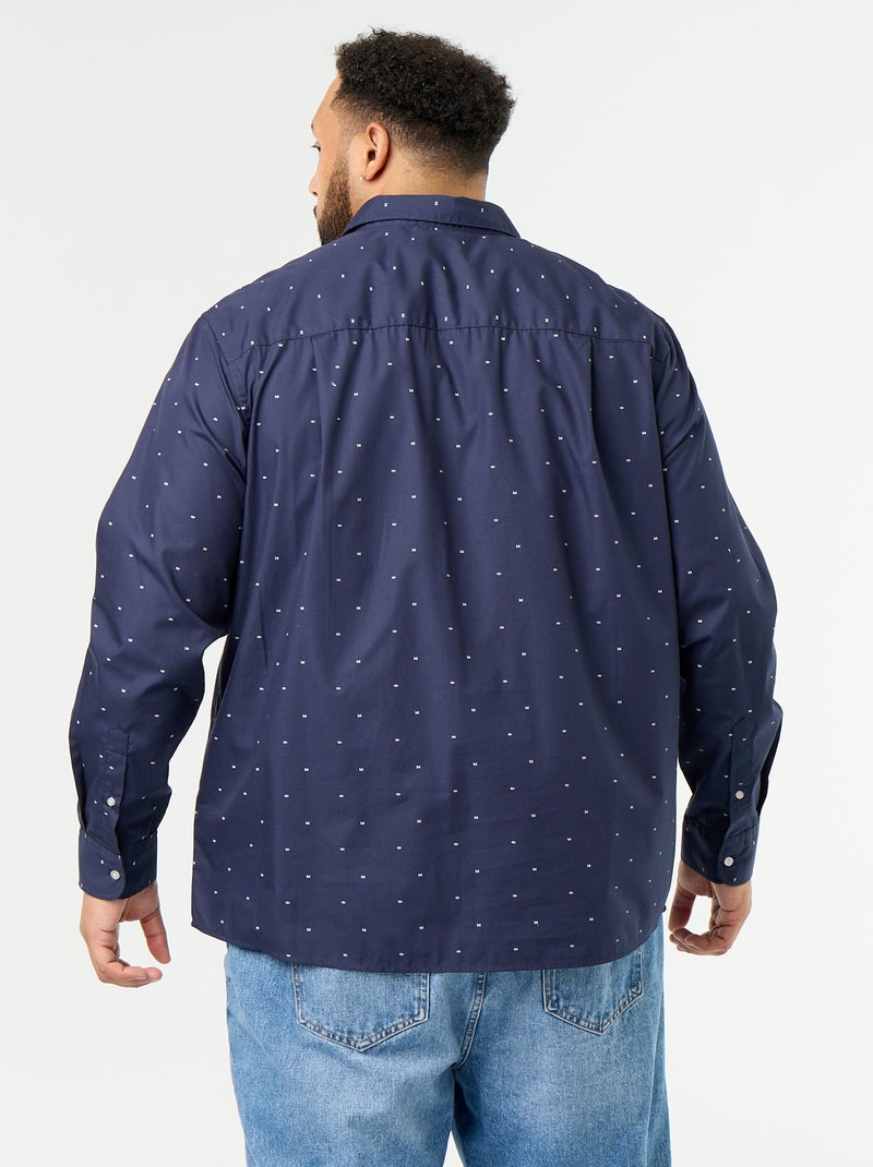 Camisa de manga larga con estampado Azul - Kiabi